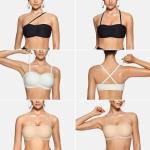 Beige Strapless Push-Up Bandeau Bra for Women