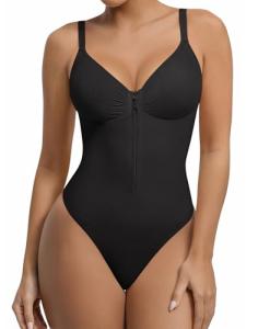 FeelinGirl Seamless Tummy Control Zip Bodysuit