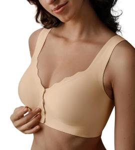 Seamless Front Closure Wireless Bra for Women