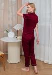 Burgundy Satin 4-Piece Cami Pajama Set