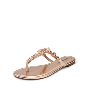 Rhinestone T-Strap Flip Flops for Women