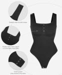 Black Bodysuit with Tummy Control and Sleeveless Style