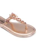 Rhinestone T-Strap Flip Flops for Women