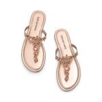 Rhinestone T-Strap Flip Flops for Women
