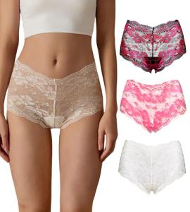 SHARICCA Lace Cheeky Boyshorts for Women