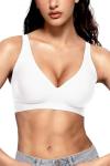 Push-Up Plunge Wireless Bra - White, X-Large