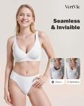 Push-Up Plunge Wireless Bra - White, X-Large