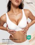 Push-Up Plunge Wireless Bra - White, X-Large