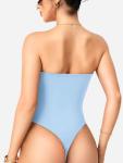 YEOREO Strapless Bodysuit Tube Top in Light Blue