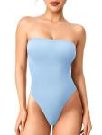 YEOREO Strapless Bodysuit Tube Top in Light Blue