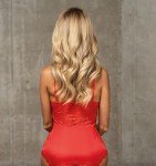 Selente Love & Fun Women's Seductive 3-Piece Corset Lingerie Set with Suspenders, Thong & Satin Blindfold, Made in EU, Red bra, S-M
