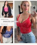 FeelinGirl Women's Lace V Neck Bodysuit in Khaki