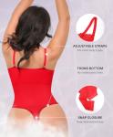 Red Lace Shapewear Bodysuit with Tummy Control
