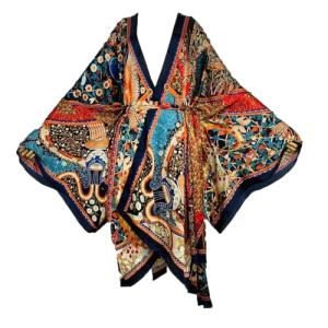 Plus Size Silk Feeling Kimono for Summer Parties