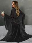 Black Sheer Summer Kimono Robe for Women