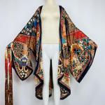 Plus Size Silk Feeling Kimono for Summer Parties