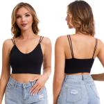 6 Pack Women's Padded V Neck Cami Bralettes