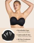 HSIA Women’s Strapless Underwire Bra in Black