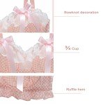 ZooChest 2 Piece Lingerie Silk Lingerie Set for Women Bow Tie Bra and Panty Sets Japanese AV Star Same Underwear Pink