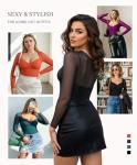 FeelinGirl Long Sleeve Black Mesh Bodysuit