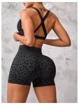 Leopard Print Sports Bra and Biker Shorts Set
