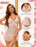 RSLOVE 3-Piece Sexy Lingerie Set in Pastel Pink