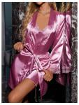 WDIRARA Women's Lace Cami Nightgown and Robe Set