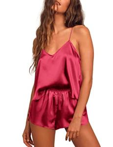 Ekouaer Women’s Satin Cami Shorts Sleepwear Set