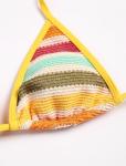 Colorblock Triangle Halter Cheeky Bikini Set
