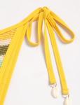 Colorblock Triangle Halter Cheeky Bikini Set