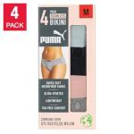 PUMA Women's Seamless Cheeky Bikini Underwear 4-Pack