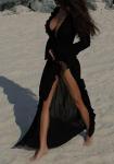 Sheer Mesh Kimono Cardigan with Ruffled Sleeves