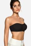 Black Strapless Push-Up Bandeau Bra for Women