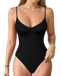 MANGOPOP Women's Deep V Thong Bodysuit