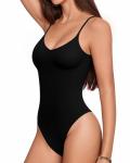 MANGOPOP Women's Deep V Thong Bodysuit