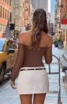 Off The Shoulder Sheer Mesh Puff Bodysuit