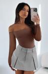 Off The Shoulder Sheer Mesh Puff Bodysuit