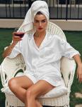 Girece Women’s Satin Button-Up Pajama Set