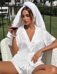 Girece Women’s Satin Button-Up Pajama Set