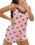 Ekouaer Women's Cute Lace Cami & Shorts Set