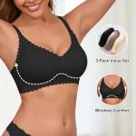 Comfortable Wireless Seamless Bras for Women - 3 Pack
