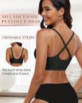 HORISUN Women's Wireless Seamless Black Pullover Bra