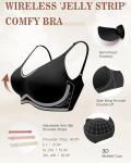 HORISUN Women's Wireless Seamless Black Pullover Bra