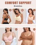 HORISUN Women's Wireless Seamless Black Pullover Bra