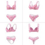 LittleForBig Women High Waisted Elastic Mini Skirt Bralette Panty 3 Pieces Set Plus Size Friendly - Usagi Sporty Bralette Skirt Set Pink S