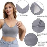 6 Pack Padded V Neck Bralettes for Women