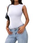 PINKMSTYLE Women's Sleeveless Fitted Thong Bodysuit