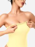 YEOREO Strapless Double Lined Thong Bodysuit