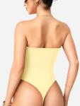 YEOREO Strapless Double Lined Thong Bodysuit