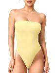 YEOREO Strapless Double Lined Thong Bodysuit